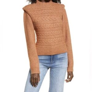 Nordstrom Women's Cable Knit Sweater - Brown